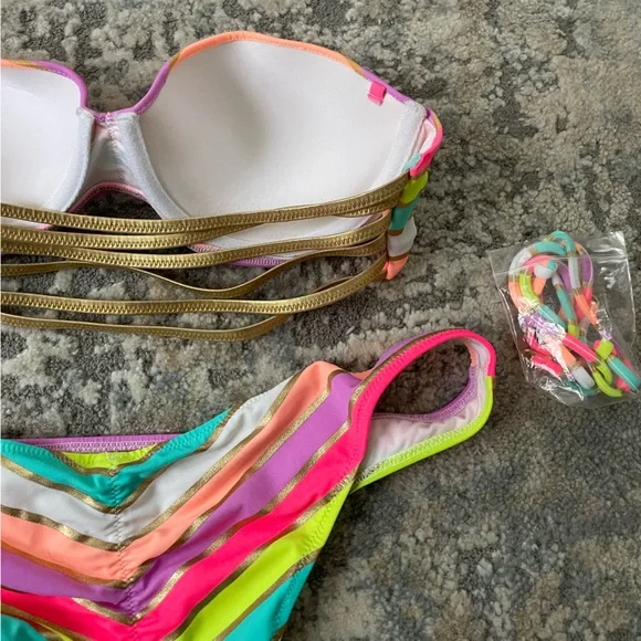 Victoria’s Secret Neon Striped bikini - Picture 7 of 8